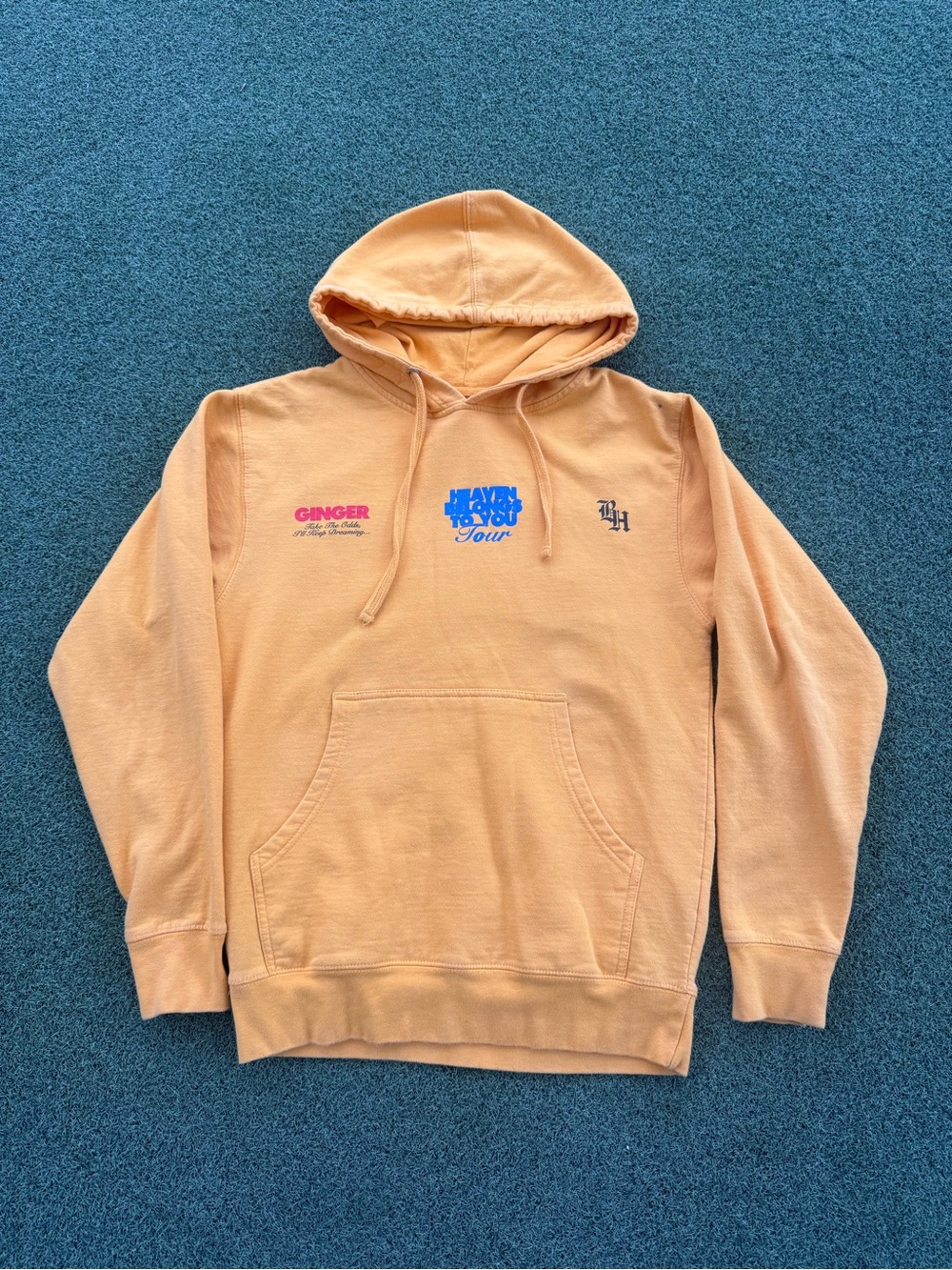 RARE MODERN VINTAGE GINGER TOUR BROCKHAMPTON HEAVEN BELONGS TO YOU YELLOW HOODIE